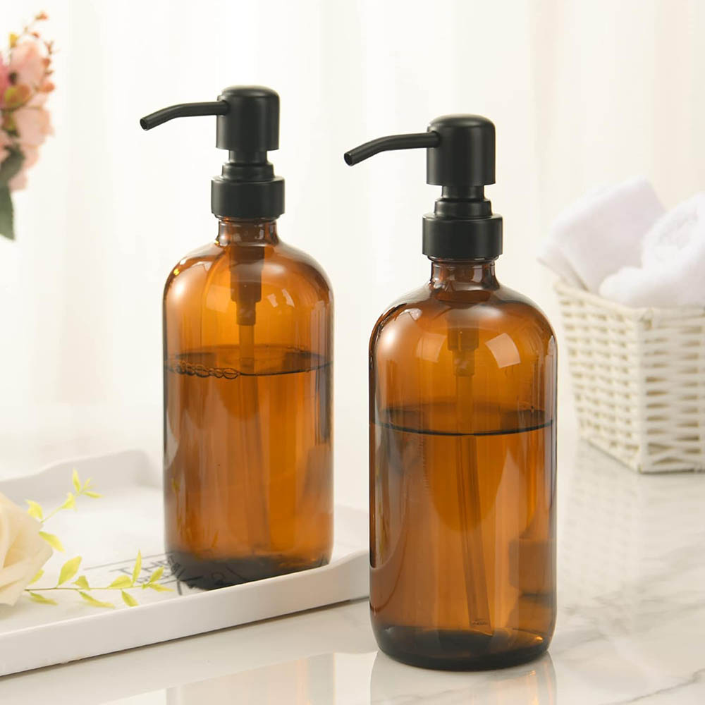 Amber Glass Soap Dispenser wit - đánh giá và giá Home Bathroom Soap Dispenser