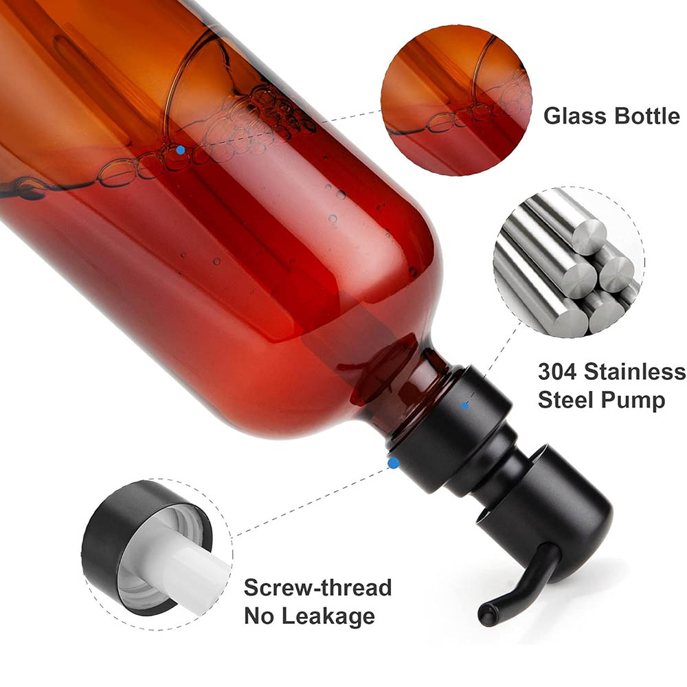 Amber Glass Soap Dispenser wit - đánh giá và giá Home Bathroom Soap Dispenser