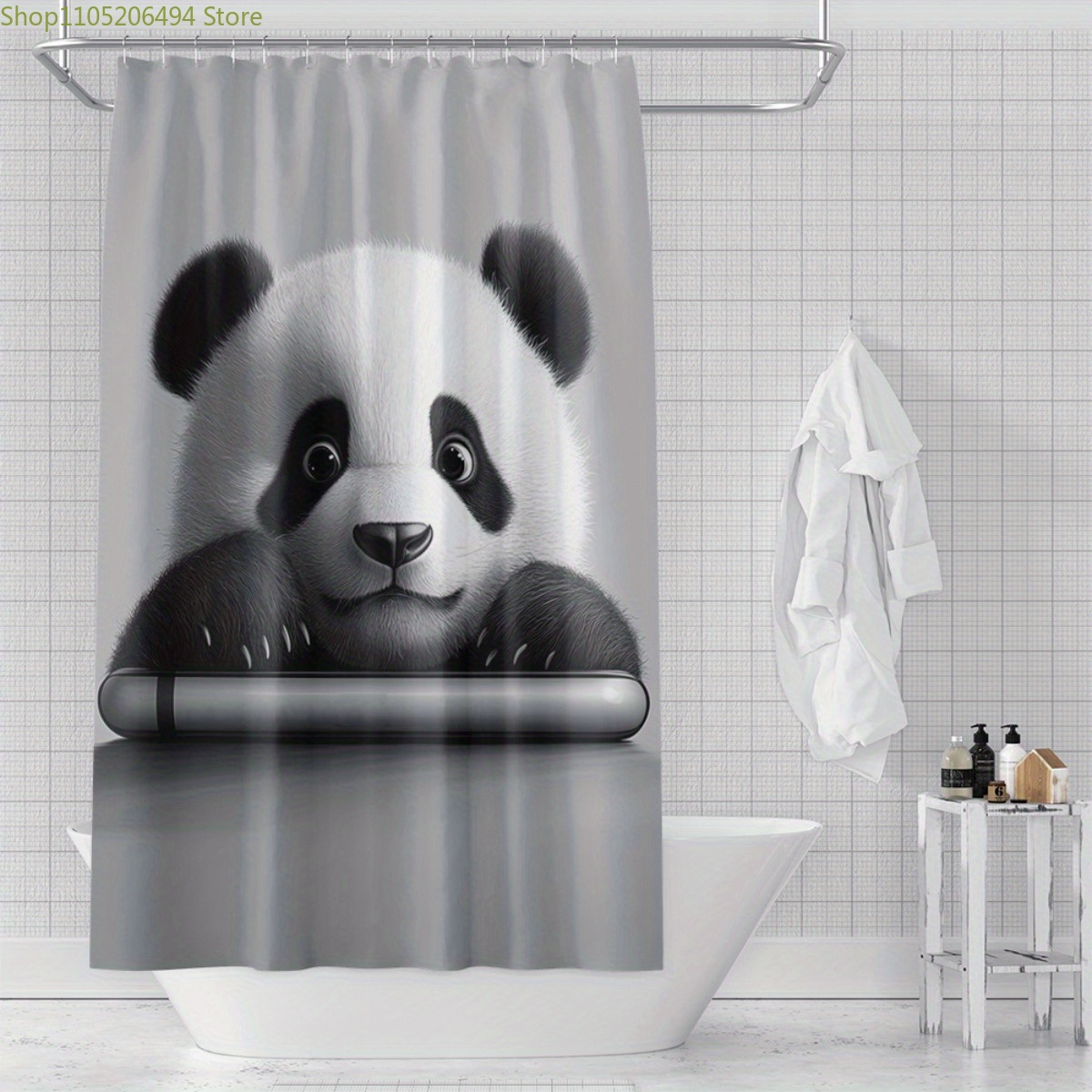 Cute Panda Bear Shower Curtain - đánh giá và giá Home Bathroom Design Ideas
