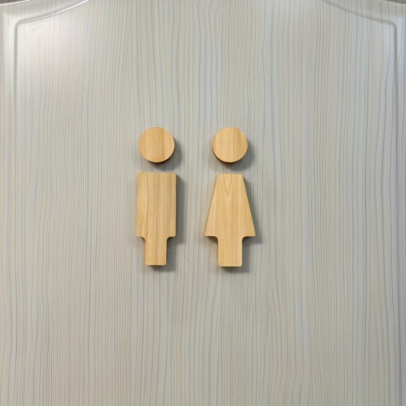 2PCS Wooden Bathroom Sign for  - đánh giá và giá Home Bathroom Equipment
