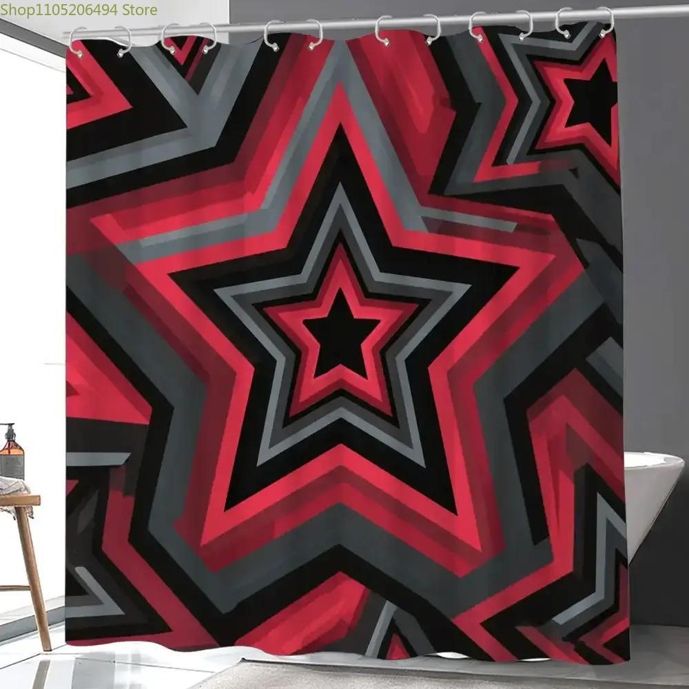 Bold Red Star Pattern Shower C - đánh giá và giá Home Bathroom Design Ideas