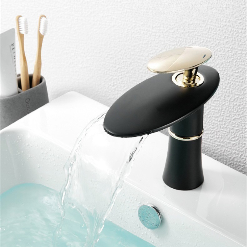White/Black Gold Waterfall Bas - đánh giá và giá Home Hardware Bathroom Sinks