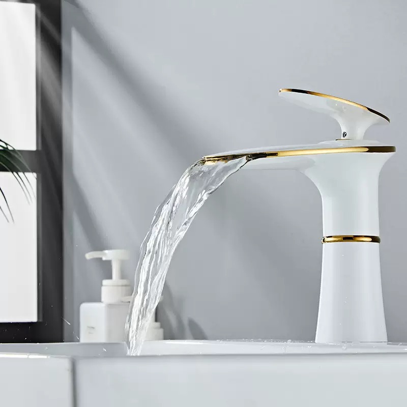 White/Black Gold Waterfall Bas - đánh giá và giá Home Hardware Bathroom Sinks