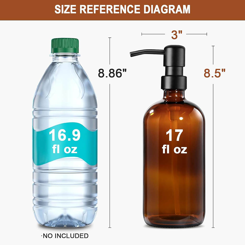 Amber Glass Soap Dispenser, 2  - đánh giá và giá Home Bathroom Soap Dispenser