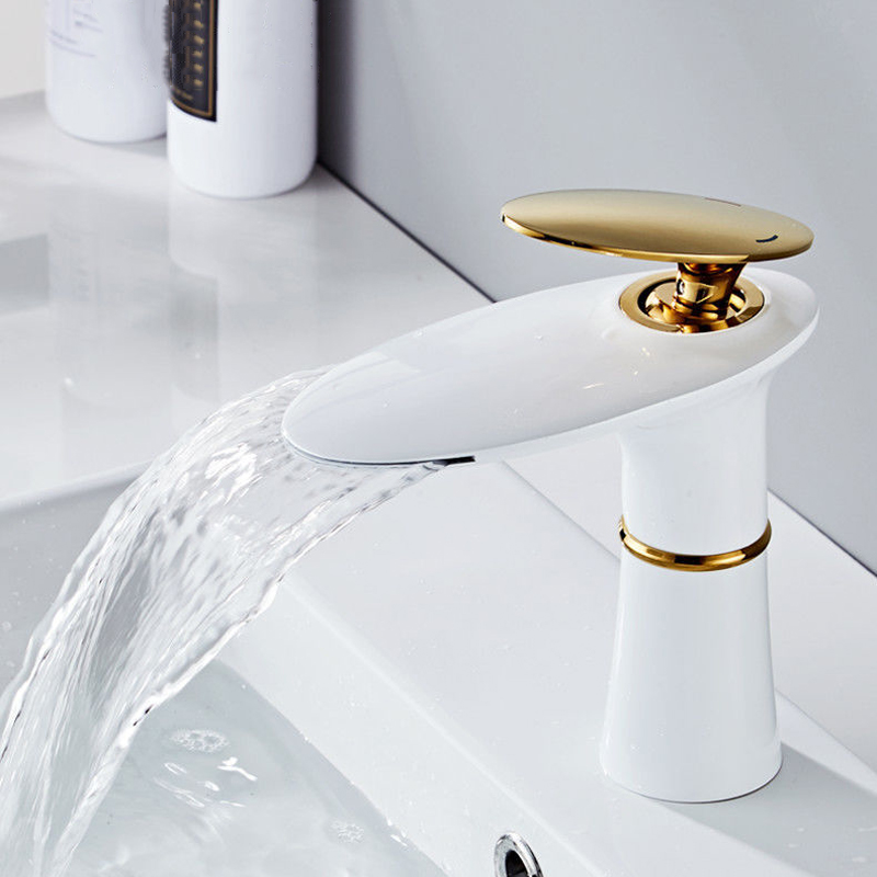 Waterfall Basin Faucet White G - đánh giá và giá Home Hardware Bathroom Sinks
